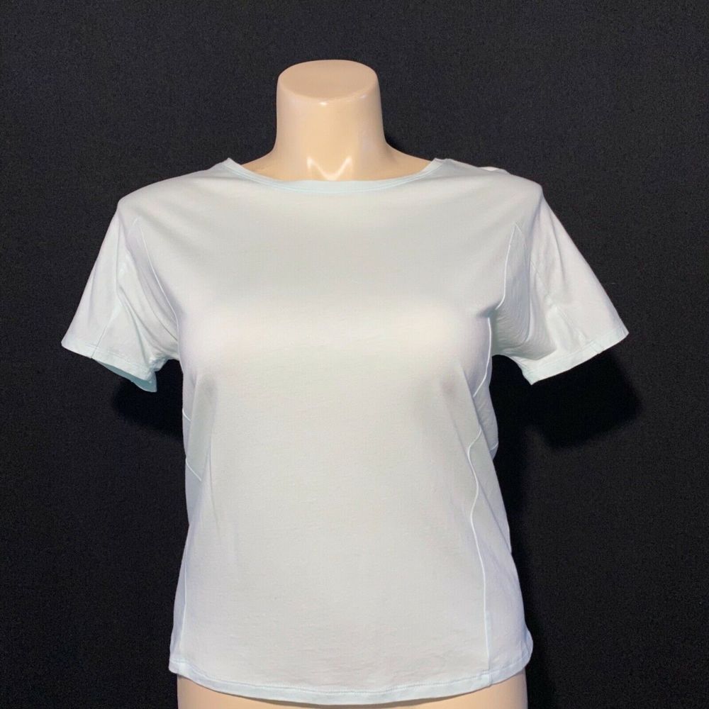 PURE J JILL‎ Womens S Top Seamed Easy Tee Light Green Washable Casual Basic NICE